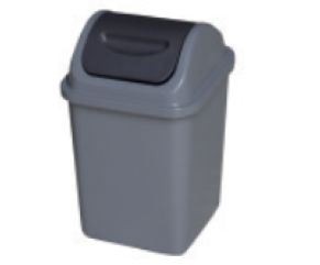 Grey Square Plain Plastic Swing Dustbin, for Commercial, Capacity : 25/60 Ltr