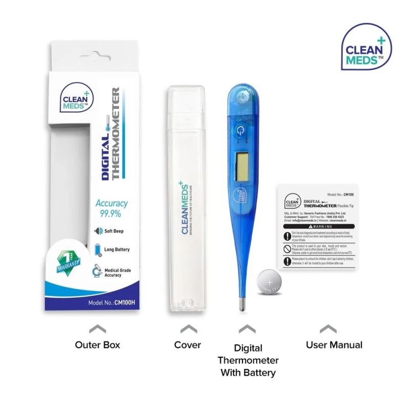 Battery Plastic Clean Meds Digital Thermometer, for Body Temperature Monitor, Certification : CE Certified