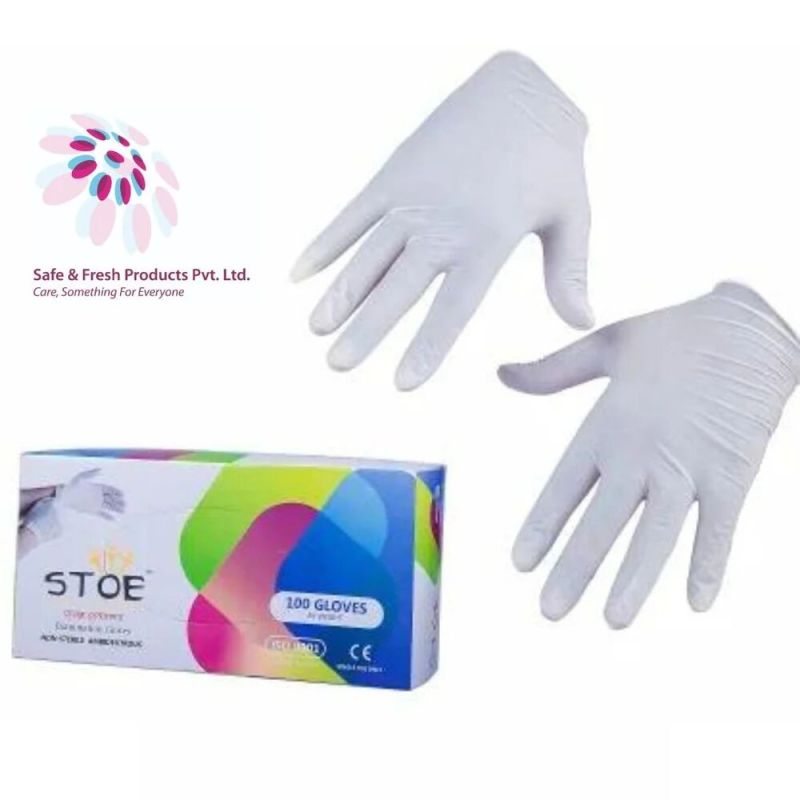 White Non Sterile Latex Examination Gloves, For Constructional, Hospital, Laboratory, Size : Xl