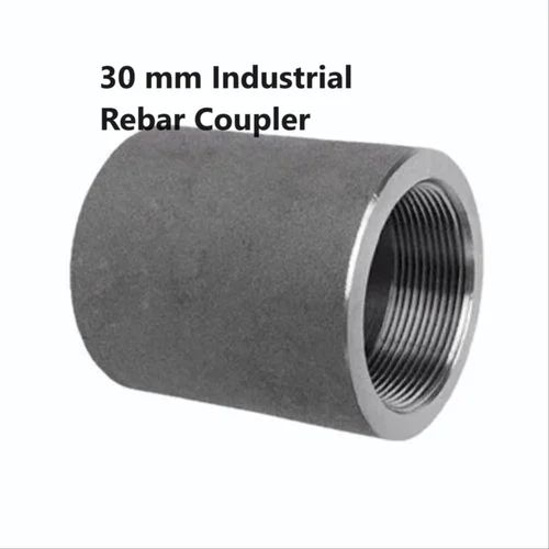 Round 30 mm Mild Steel Rebar Coupler, for Construction, Color : Silver