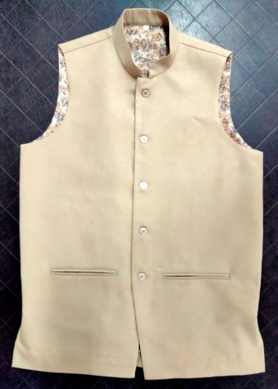 NEHRU COLLAR POLY /VISCOSE Plain casual jackets, Size : M