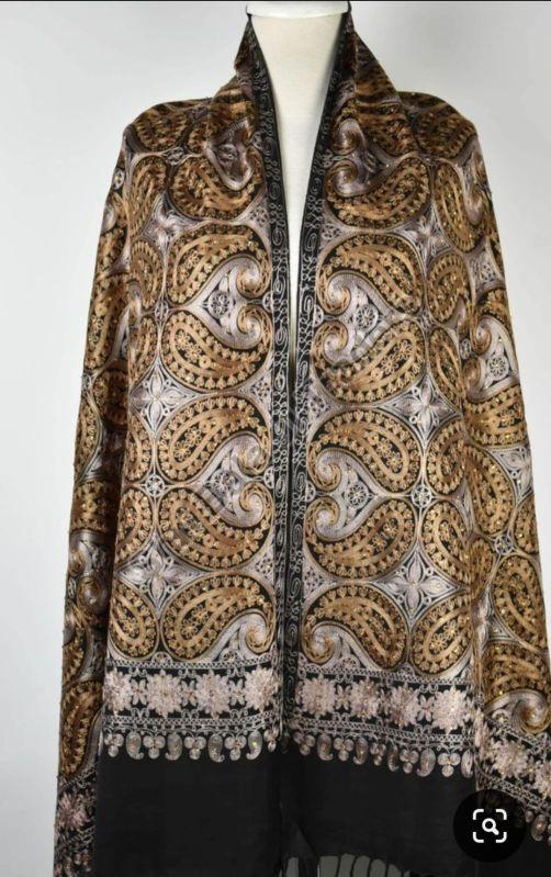 Woolen pashmina shawls, Technics : Embroidered