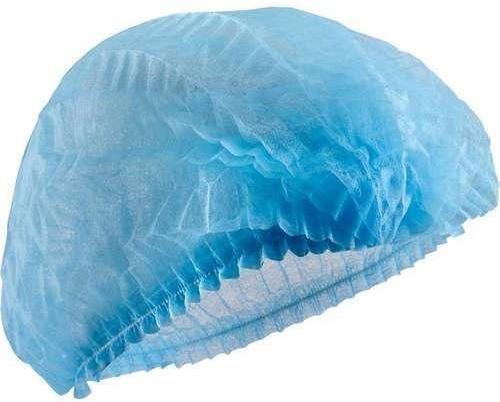 Blue Cotton Bouffant Cap