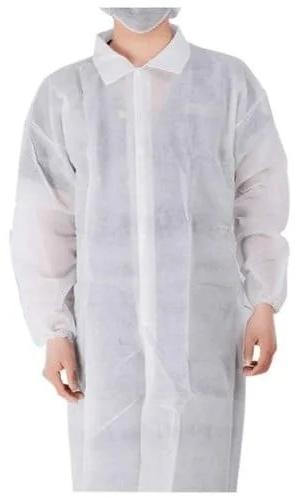 White Non Woven Disposable Lab Coat