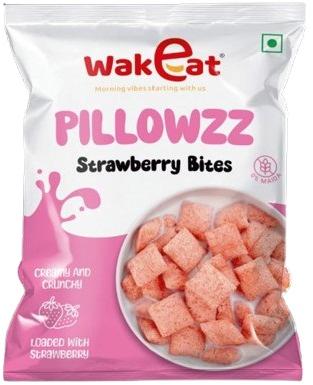 Wakeat Foods Pillowzz Strawberry Bites, Shelf Life : 12Months