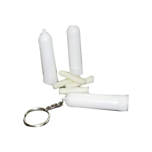 Round Plain Plastic Inhaler Case, Color : White