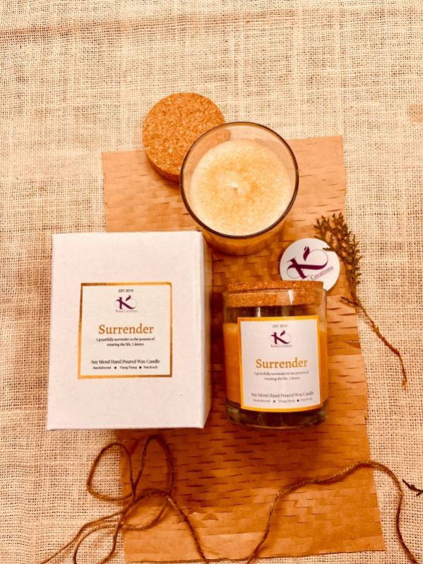 Soy Wax Surrender Intention Candle, for Lighting, Decoration, Gifting