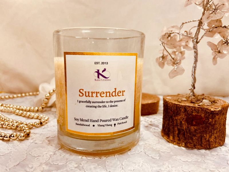 Soy Wax Surrender Intention Candle, for Lighting, Decoration, Gifting