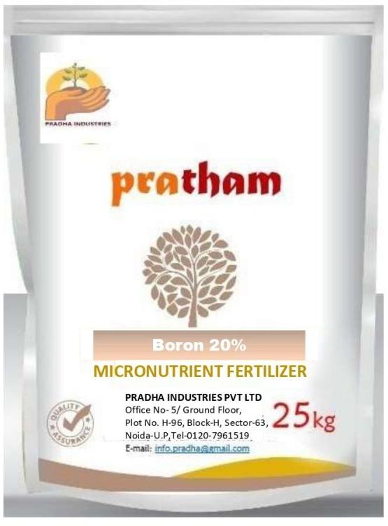 Pratham Natural Boron 20% Micronutrient Fertilizer, for Agriculture use, Purity : 100%