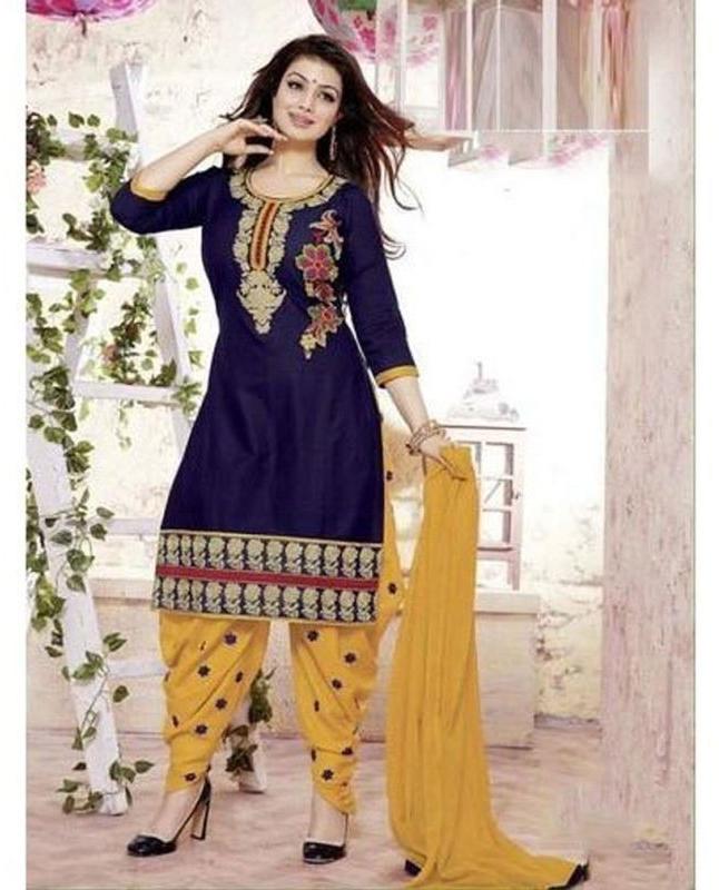 Regular Fit Short Sleeve Georgette Ladies Embroidery Salwar Suit, Color : Multicolor