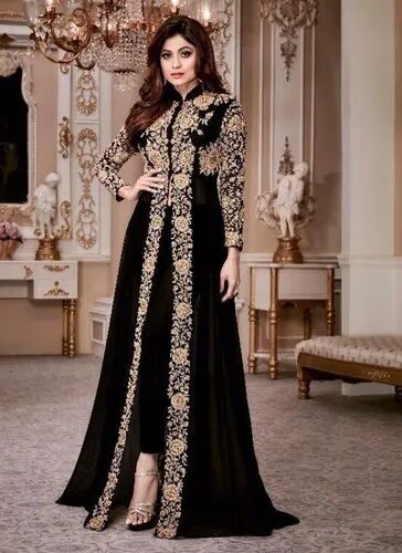 Full Sleeves Embroidered Velvet Ladies Party Wear Suit, Feature : Comfortable, Anti Wrinkle, Anti Shrink