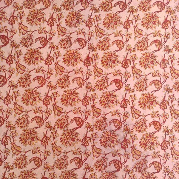 Multi Colour HP037 Kalamkari Block Printed Cotton Fabric, for Garments, Packaging Type : Poly Bag