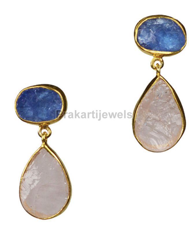 Ladies Lapis Lazuli Rough Stone Earring, Packaging Type : Plastic Box