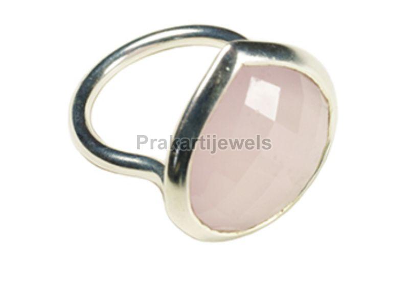 Ladies Pink Chalcedony Sliver Ring, Size : Multisizes