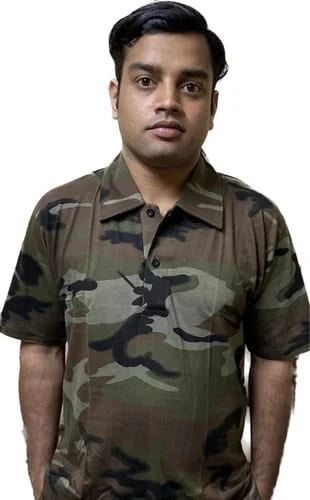 Cotton Printed Army Camouflage T Shirt, Size : All Sizes