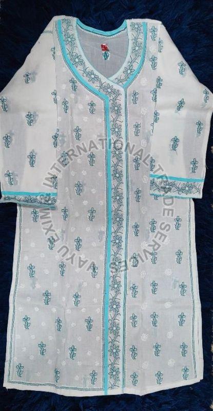Embroidered Casual Wear Lucknowi Kurti, Size : XL