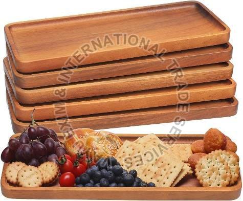 Rectengular Plain Wooden Rectangular Serving Tray, for Homes, Hotel, Feature : Light Weight, Eco-friendly
