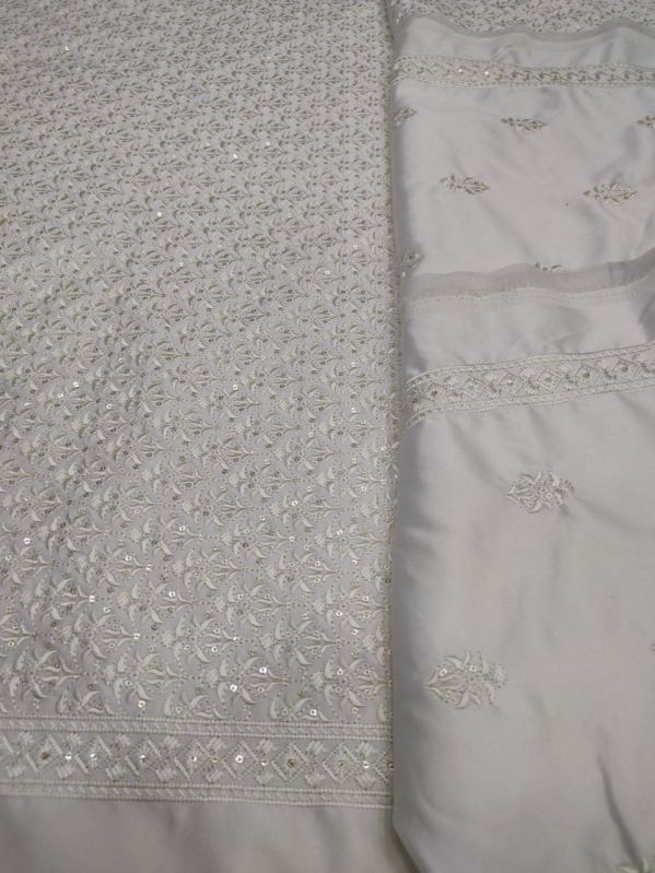 A-252 embroidered georgette fabric, for Making Garments, Width : 44