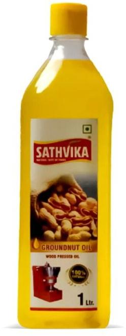 Sathvika Liquid Cold Pressed Groundnut Oil, For Cooking, Packaging Type : Plastic Bottle