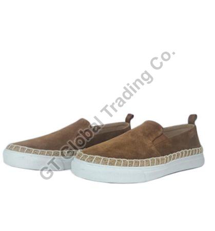 Cotton Mens Brown Casual Shoes