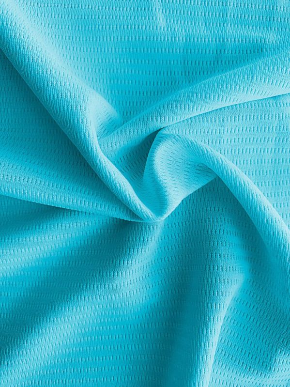 Sky Blue Plain Polyester Summer Cool Fabric, for Making Garments, Feature : Easy To Wash, Skin Friendly