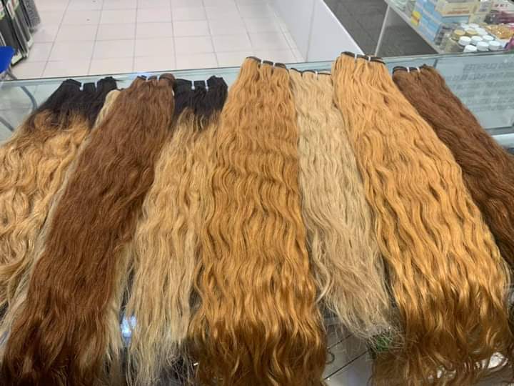 100-150gm Colored Human Hair Extension, For Parlour, Personal, Style : Curly, Straight, Wavy