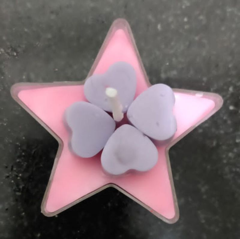 Star Shape Tea light Aroma Candles, for Decoration, Color : Pink