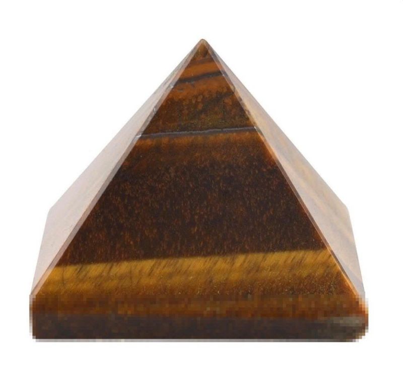 Polished Yellow Tiger Eye Pyramid, For Healing, Stone Form : Solid