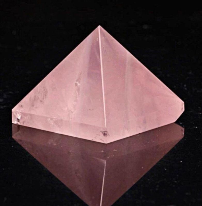 Solid Customized Rose Quartz Pyramid Stone, for Healing