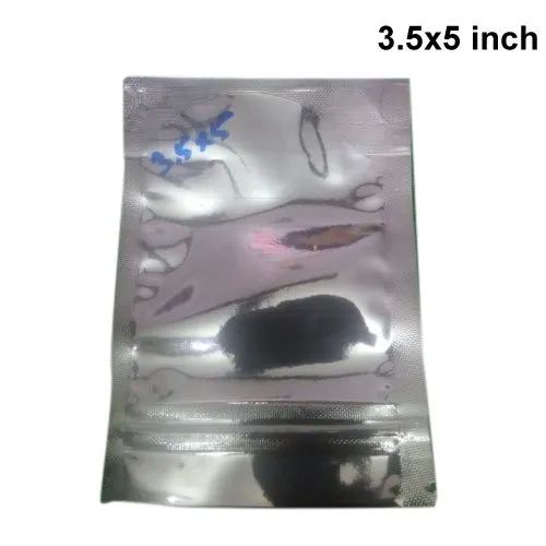 Rectangle 3.5x5 Inch Silver Foil Pouch, for Packaging Food