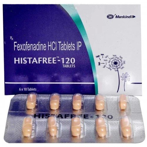 Histafree Tablets 120 Mg, Packaging Type : Strips