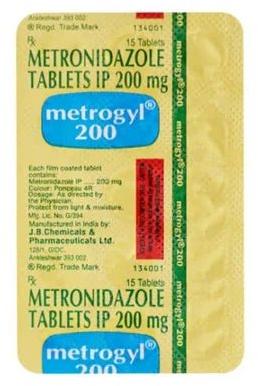 Metrogyl Tablets 200 Mg, Packaging Type : Strips