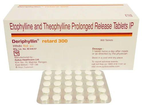 Deriphyllin Retard Tablets 300 Mg, Packaging Type : Strips
