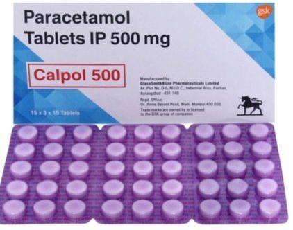 Gsk Calpol Paracetamol 500 Mgtablets, For Fever, Packaging Type : Strip