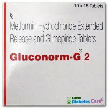 Gluconorm G2 Tablets, Packaging Type : Stripe