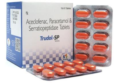 Aceclofenac Paracetamol & Serratiopeptidase Tablets, Packaging Type : Box