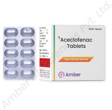 Amber Lifesciences Aceclofenac Tablet, for Clinical, Hospital, Grade : Medicine Grade