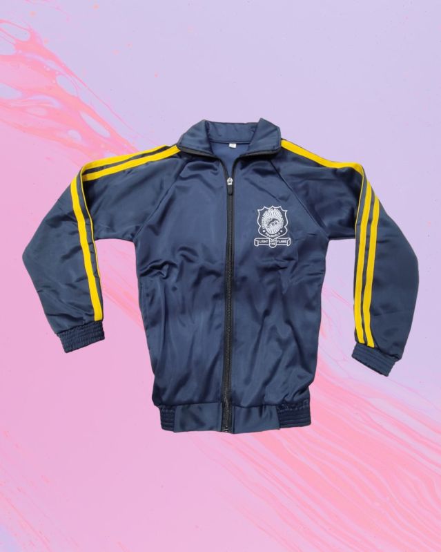 Polyester Plain School Sports Jacket, Feature : Comfortable Soft, Easy Washable, Inner Pockets, Skin-friendly