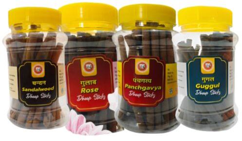 Dark Brown 100% Organic Dhoop Sticks Combo, for Religious, Packaging Type : Plastic Jar