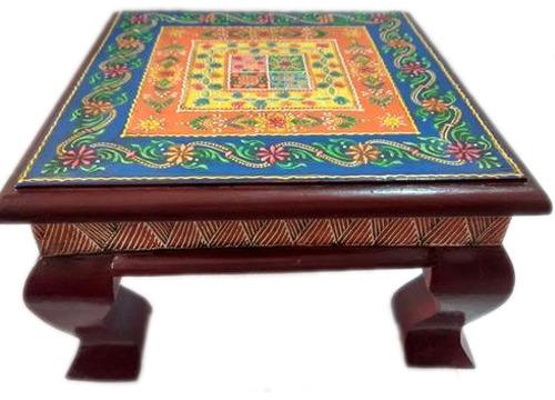 Polished Designer Wooden Chowki, for Decoration, Worship, Feature : Attractive Pattern, Durable, Heat Resistance