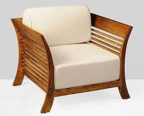 Wooden Single Seater Sofa, for Home, Hotel, Office, Filling Material : Foam