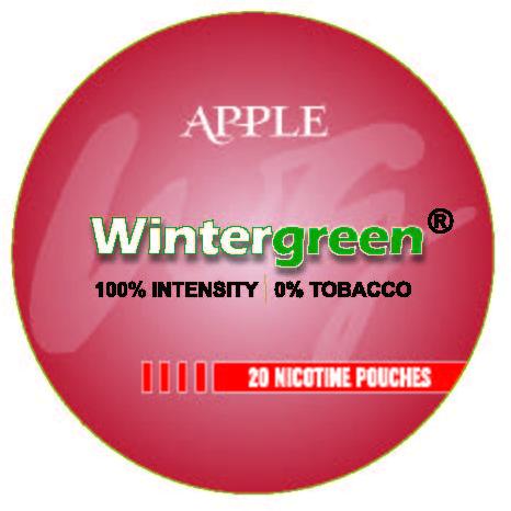 Cellulose Wintergreen Apple Nicotine Pouches, Color : White