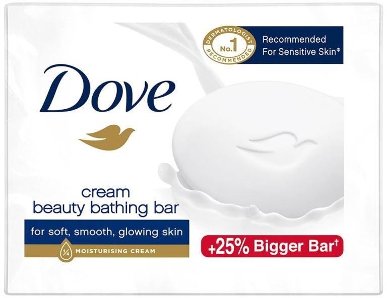 Solid Oval Dove Soap 125gm Pack of 5, for Skin Care, Bathing, Packaging Type : Paper Box