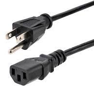 Black USA Type Power Cord, for Commercial, Rsedential, Conductor Material : Copper