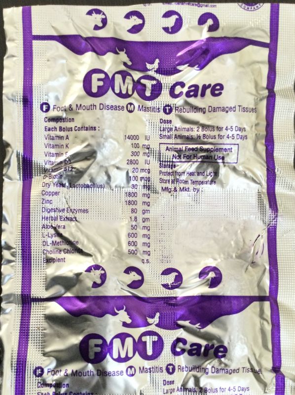Fmt care veterinary bolus, Packaging Type : Box