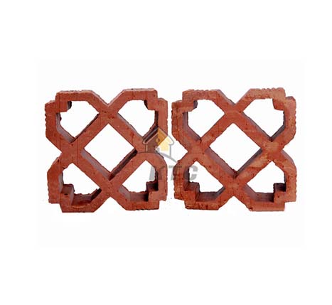 5 Hole Diamond Terracotta Clay Jali, Size : 8x8 in Inches
