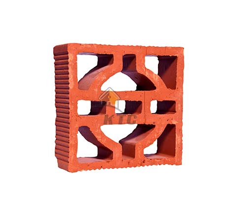 Red KTC Solid Square Pearl Terracotta Clay Jali, Size : 8x8 in Inches
