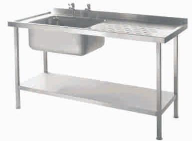 Silver Rectangular Stainless Steel Table Sink