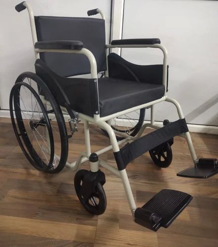 Black Rosco Fixed Type Wheelchair, Frame Material : Mild Steel