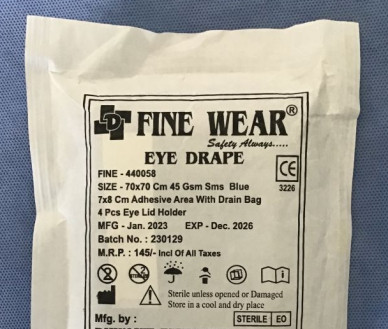 Fine wear eye drape